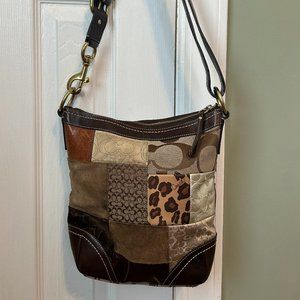 Coach Fabric Leather Patchwork Shoulder Bag Crossbody #f0893-f12840